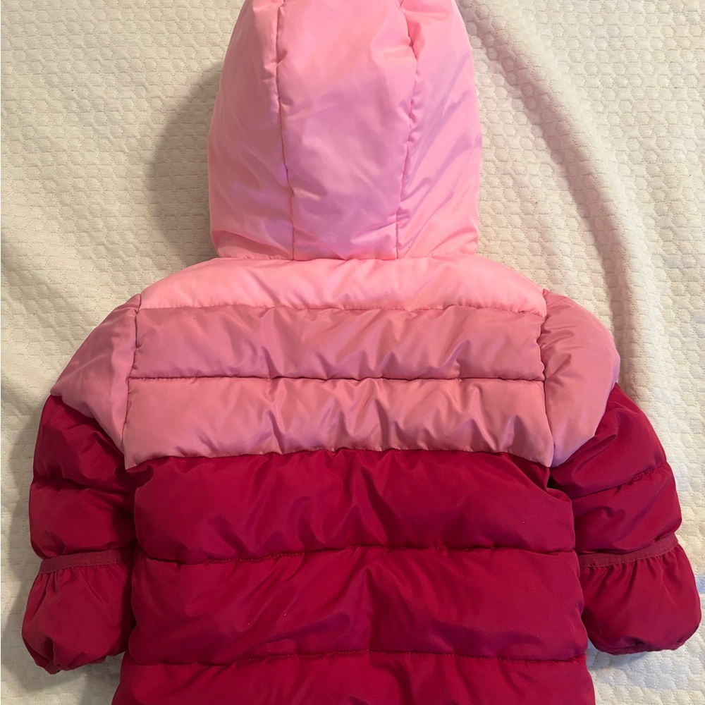 Kids Pink and Red Puffer Jacket